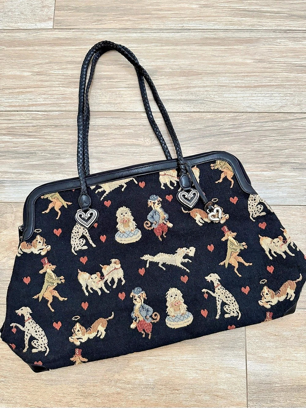 Brighton Dog Print Tapestry Shoulder Bag